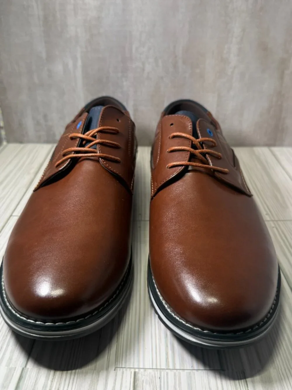 Men's Dress Shoes Size 12.5 Brown Lace Up Business Casual Comfort Oxfords NWOB